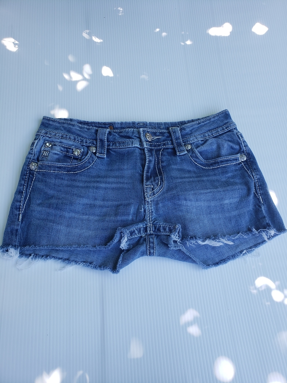 Miss Me Denim Cutoff Women's Shorts - Blue 29